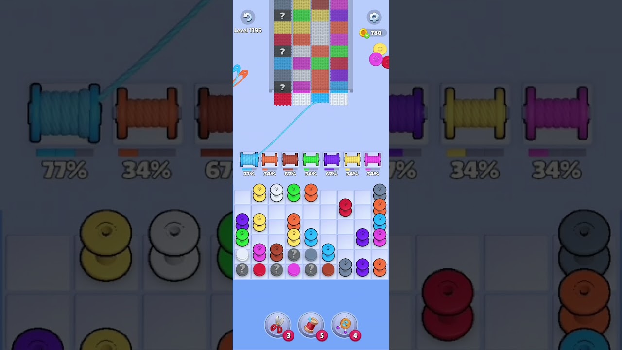 Knit Out Level 1196: Knit Out Game Level 1196