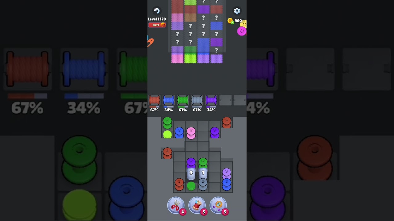 Knit Out Level 1220: Knit Out Game Level 1220