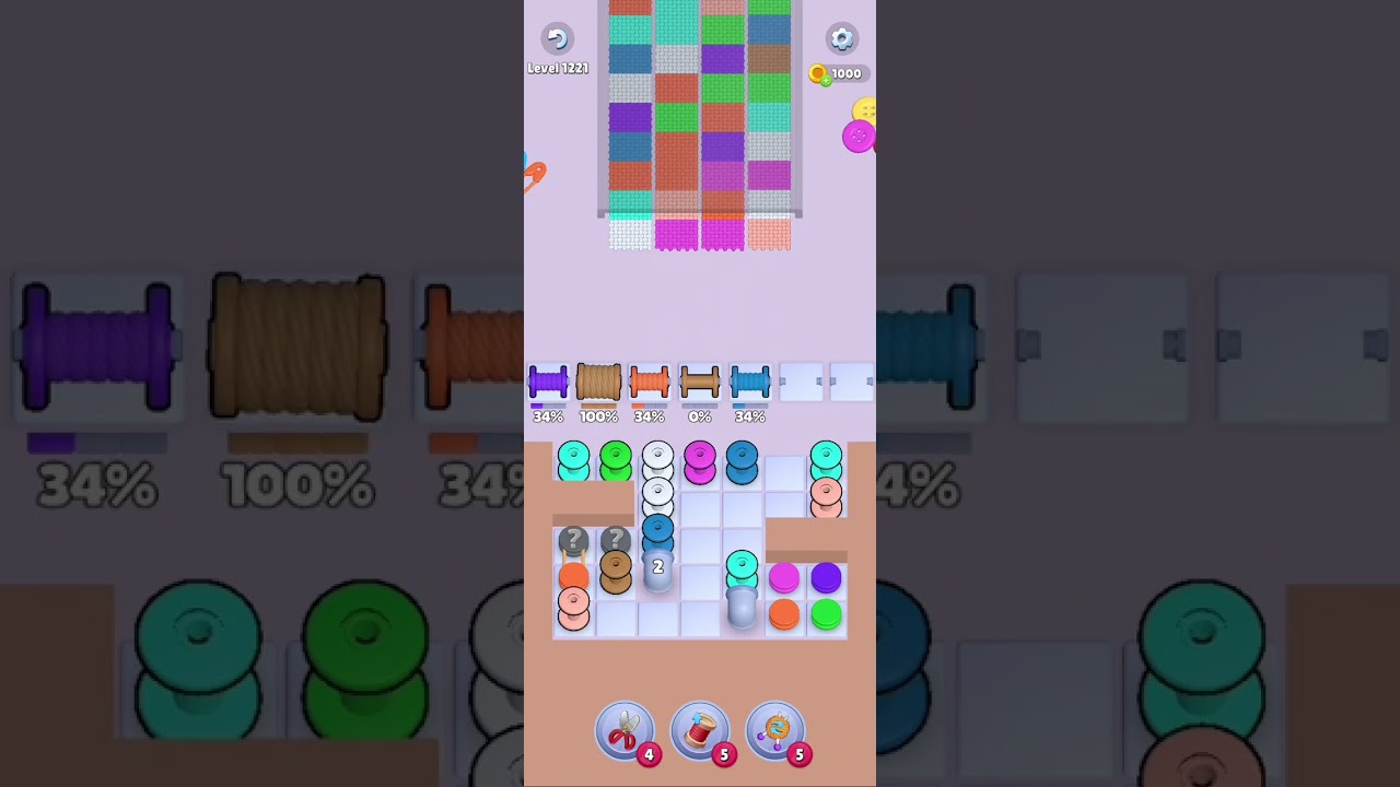 Knit Out Level 1221: Knit Out Game Level 1221