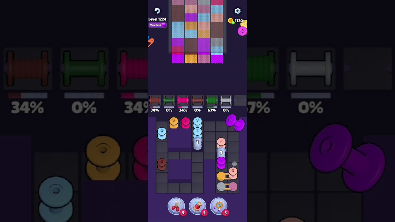 Knit Out Level 1224: Knit Out Game Level 1224