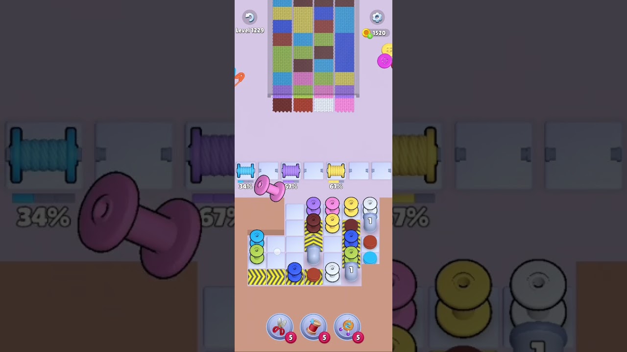 Knit Out Level 1229: Knit Out Game Level 1229