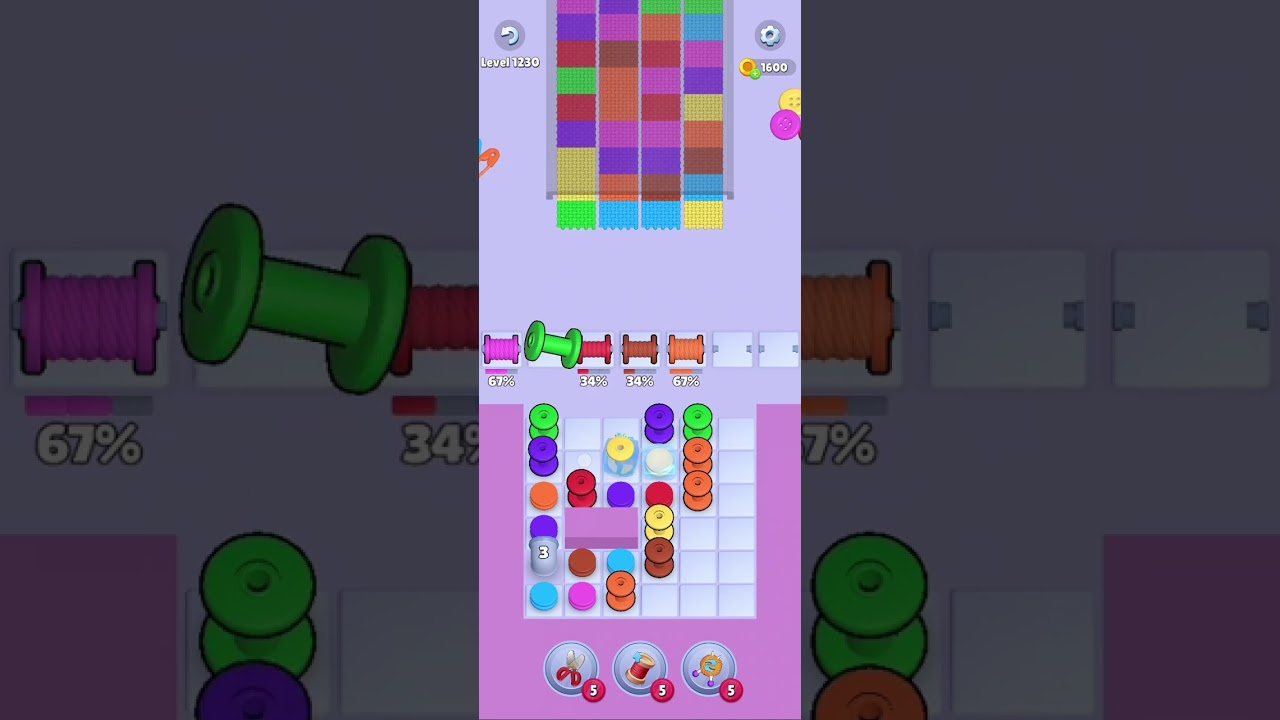 Knit Out Level 1230: Knit Out Game Level 1230