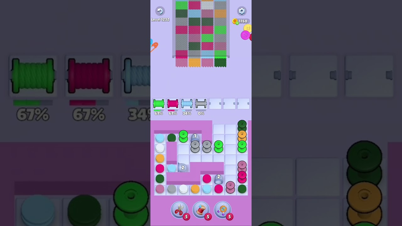 Knit Out Level 1232: Knit Out Game Level 1232