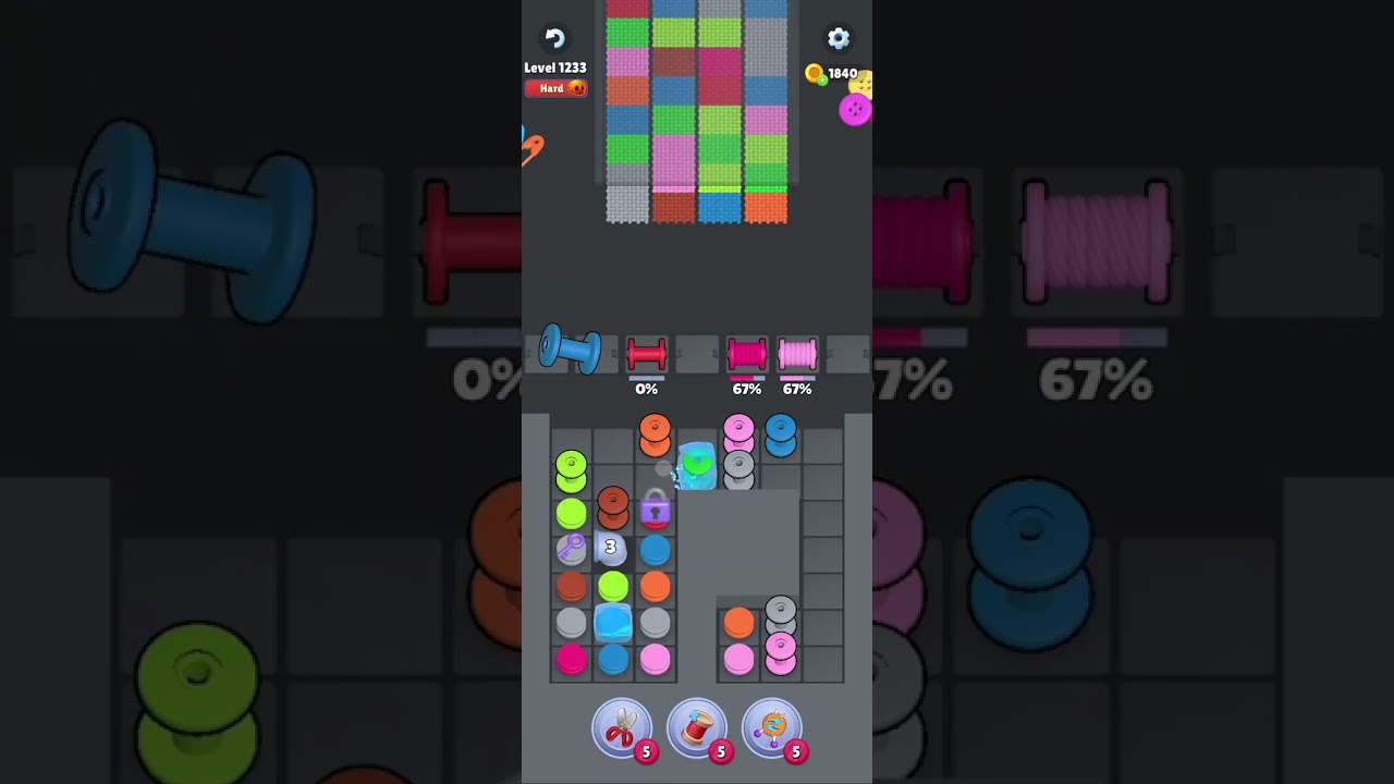 Knit Out Level 1233: Knit Out Game Level 1233