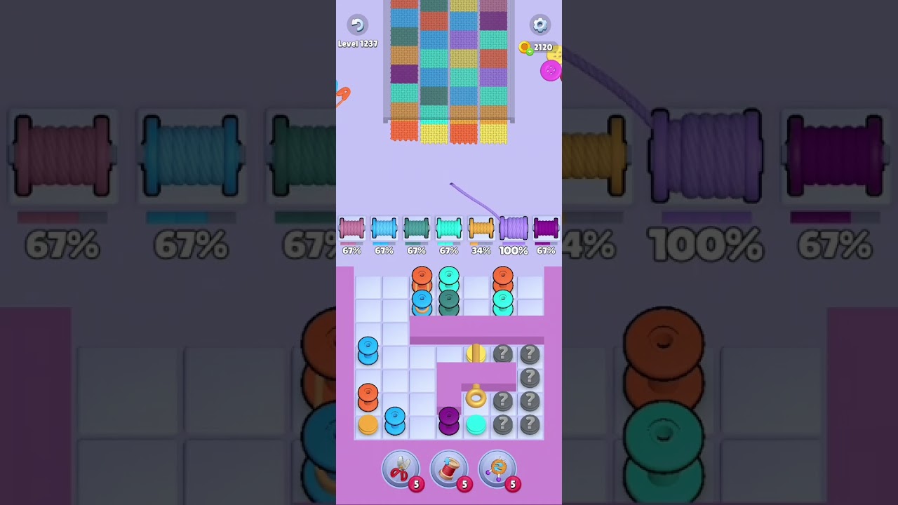 Knit Out Level 1237: Knit Out Game Level 1237