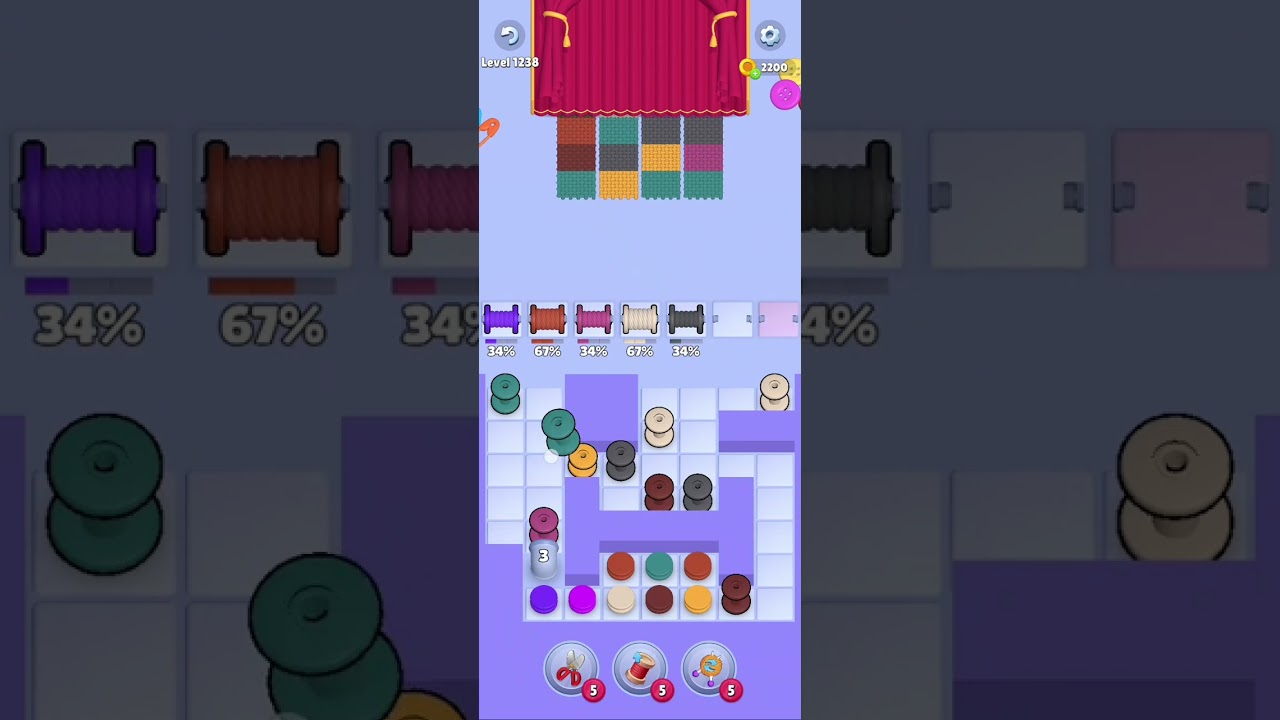 Knit Out Level 1238: Knit Out Game Level 1238