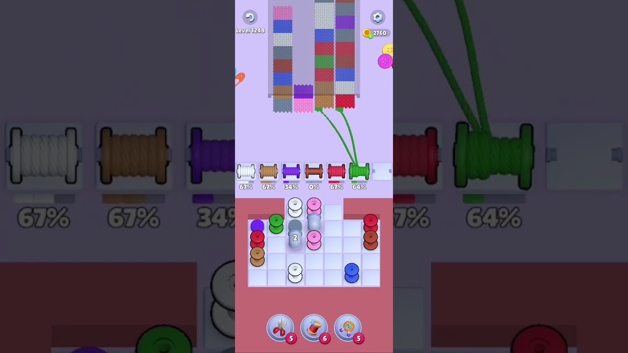 Knit Out Level 1248: Knit Out Game Level 1248