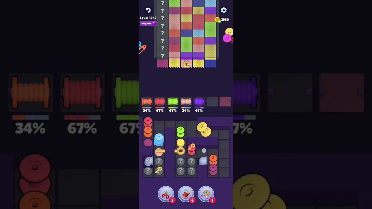 Knit Out Level 1252: Knit Out Game Level 1252