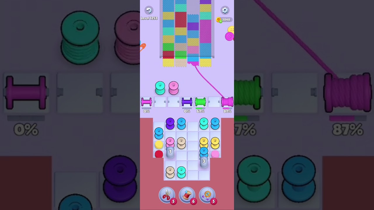 Knit Out Level 1253: Knit Out Game Level 1253
