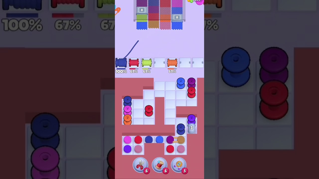 Knit Out Level 1257: Knit out game level 1257