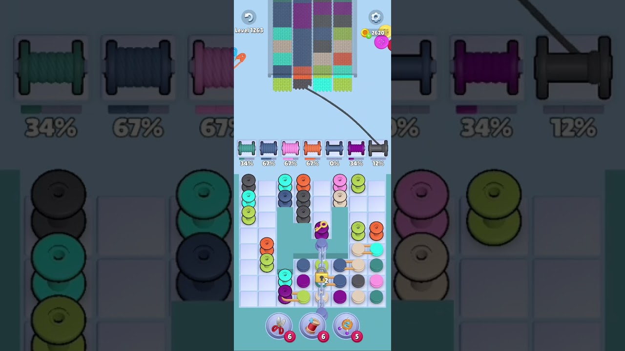 Knit Out Level 1263: Knit out game level 1263