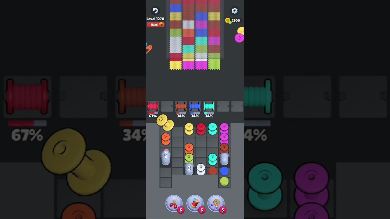 Knit Out Level 1270: Knit out game level 1270
