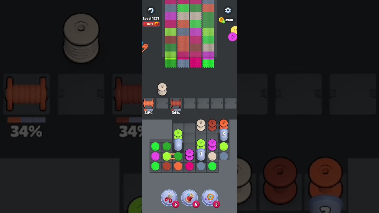 Knit Out Level 1271: Knit out game level 1271