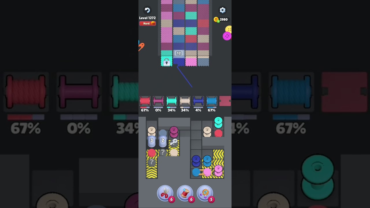 Knit Out Level 1272: Knit out game level 1272