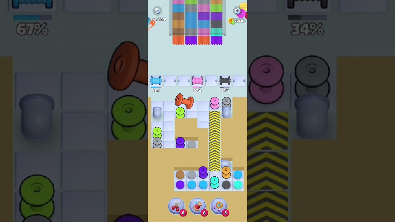 Knit Out Level 1274: Knit out game level 1274