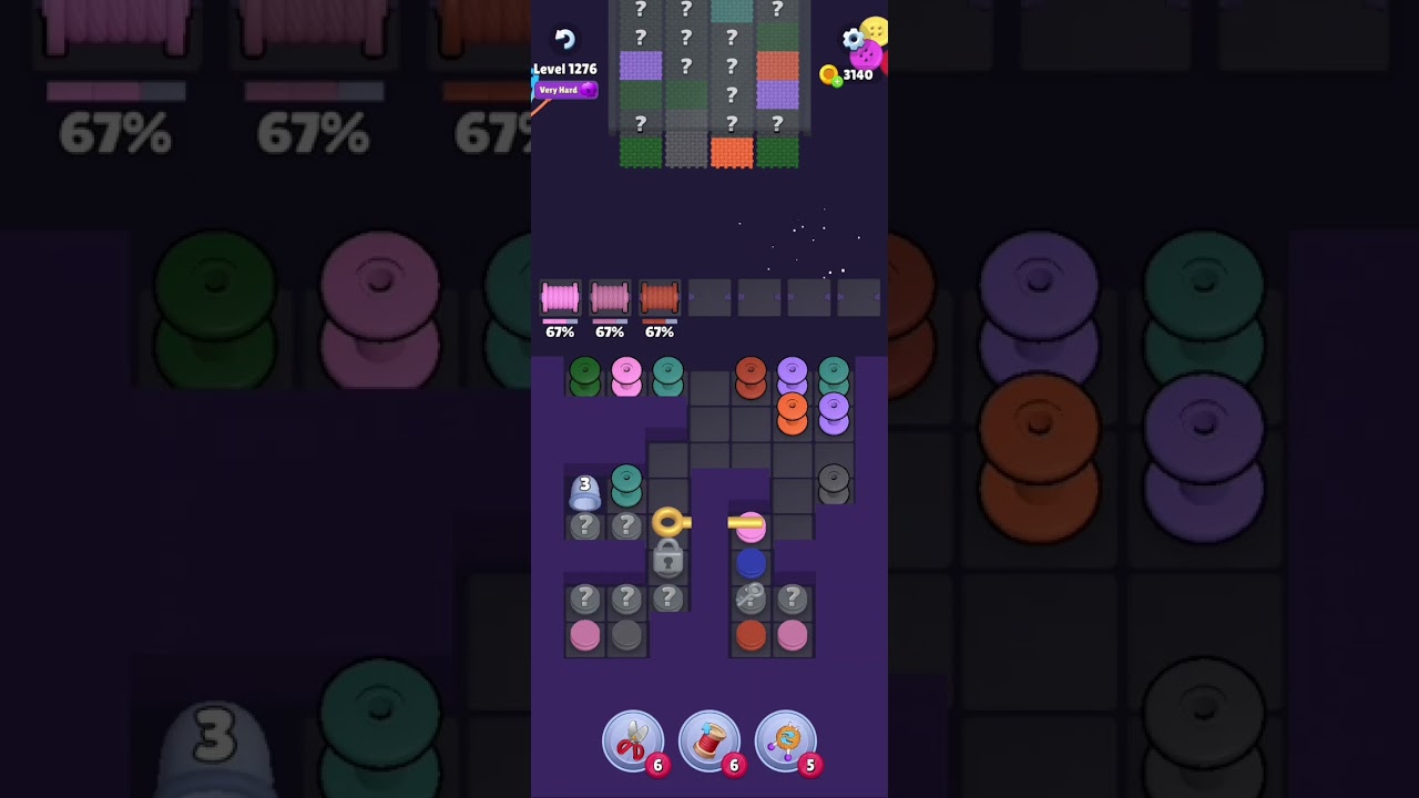 Knit Out Level 1276: Knit out game level 1276