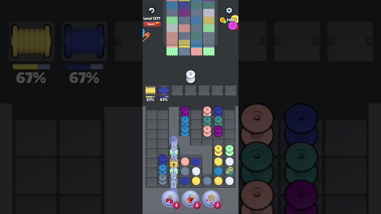 Knit Out Level 1277: Knit out game level 1277