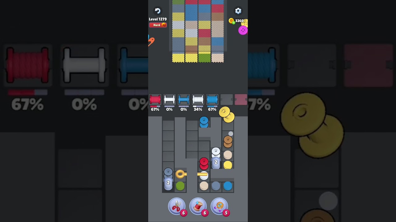 Knit Out Level 1279: Knit out game level 1279