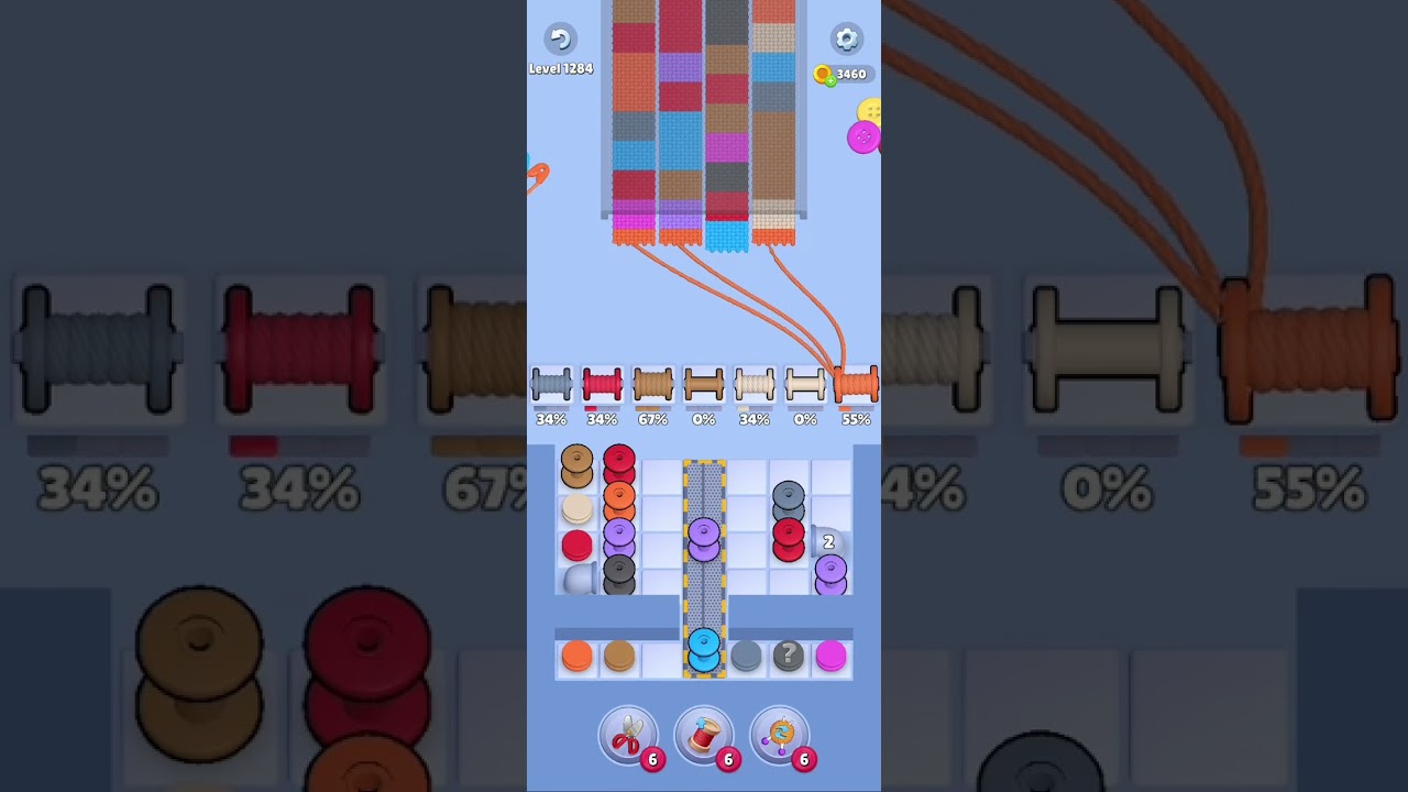 Knit Out Level 1284: Knit out game level 1284