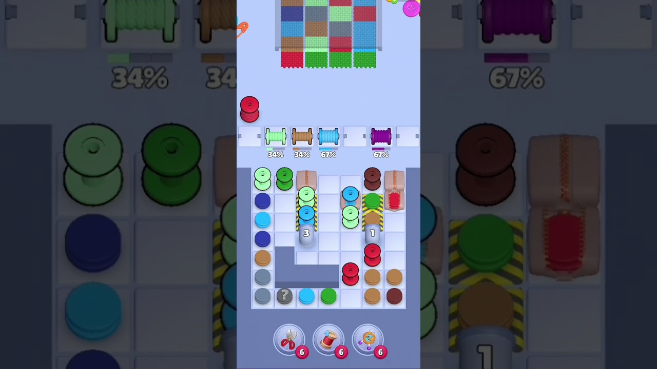 Knit Out Level 1291: Knit out game level 1291