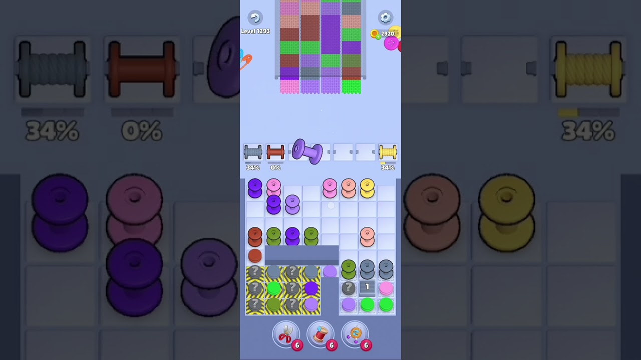 Knit Out Level 1293: Knit out game level 1293