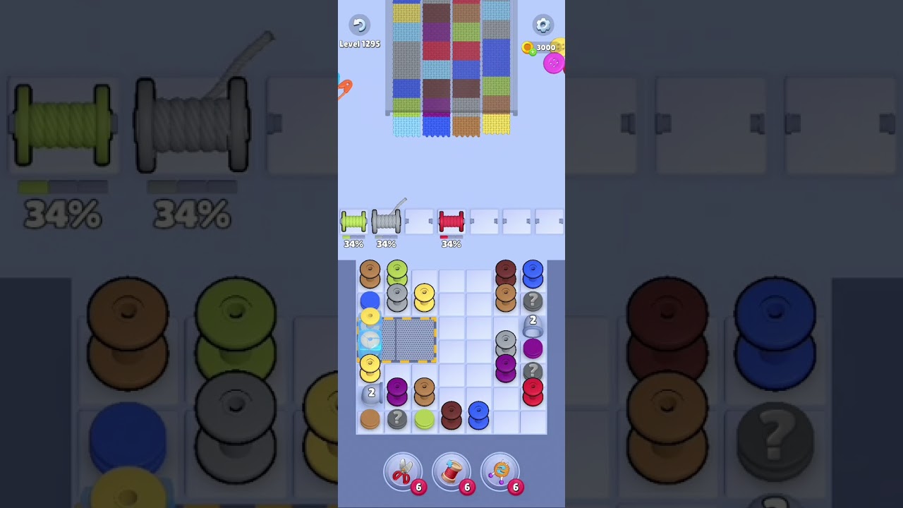 Knit Out Level 1295: Knit out game level 1295