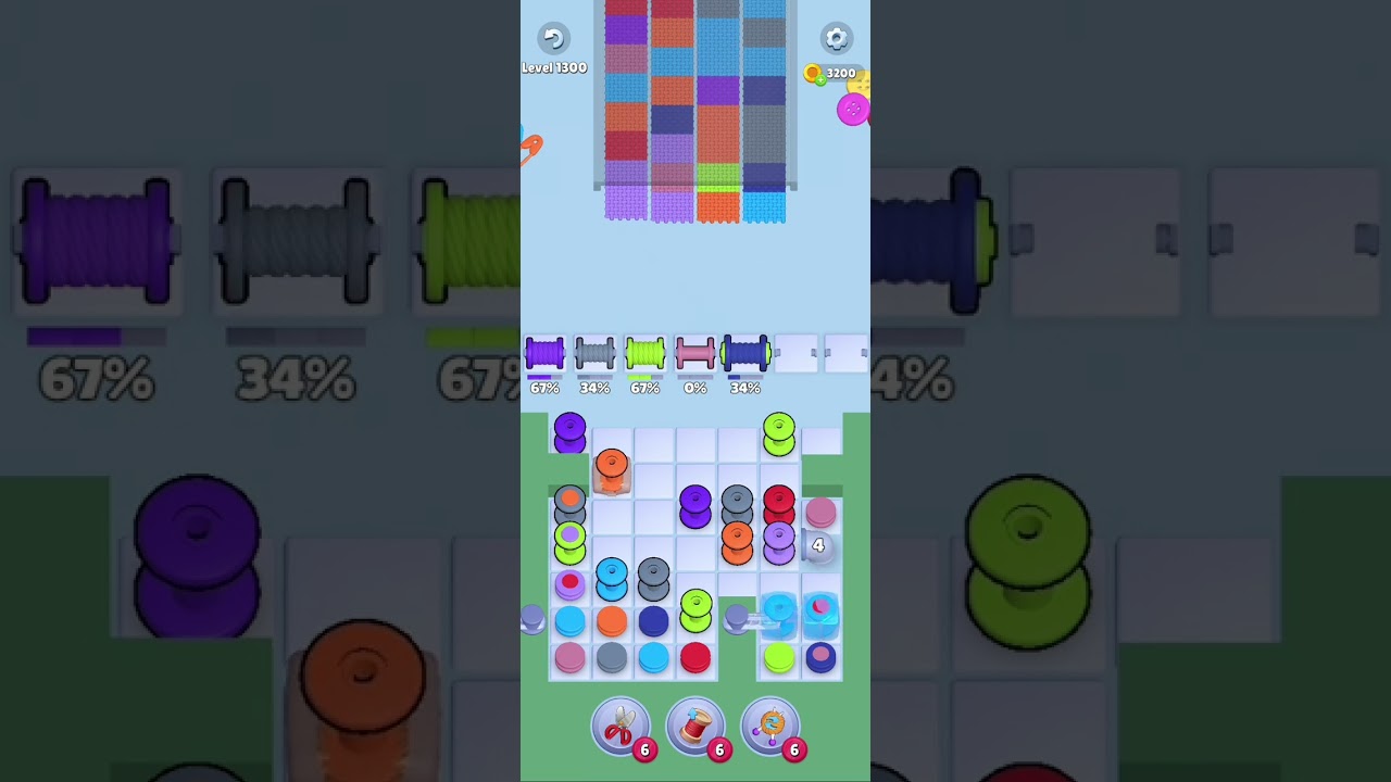 Knit Out Level 1300: Knit out game level 1300