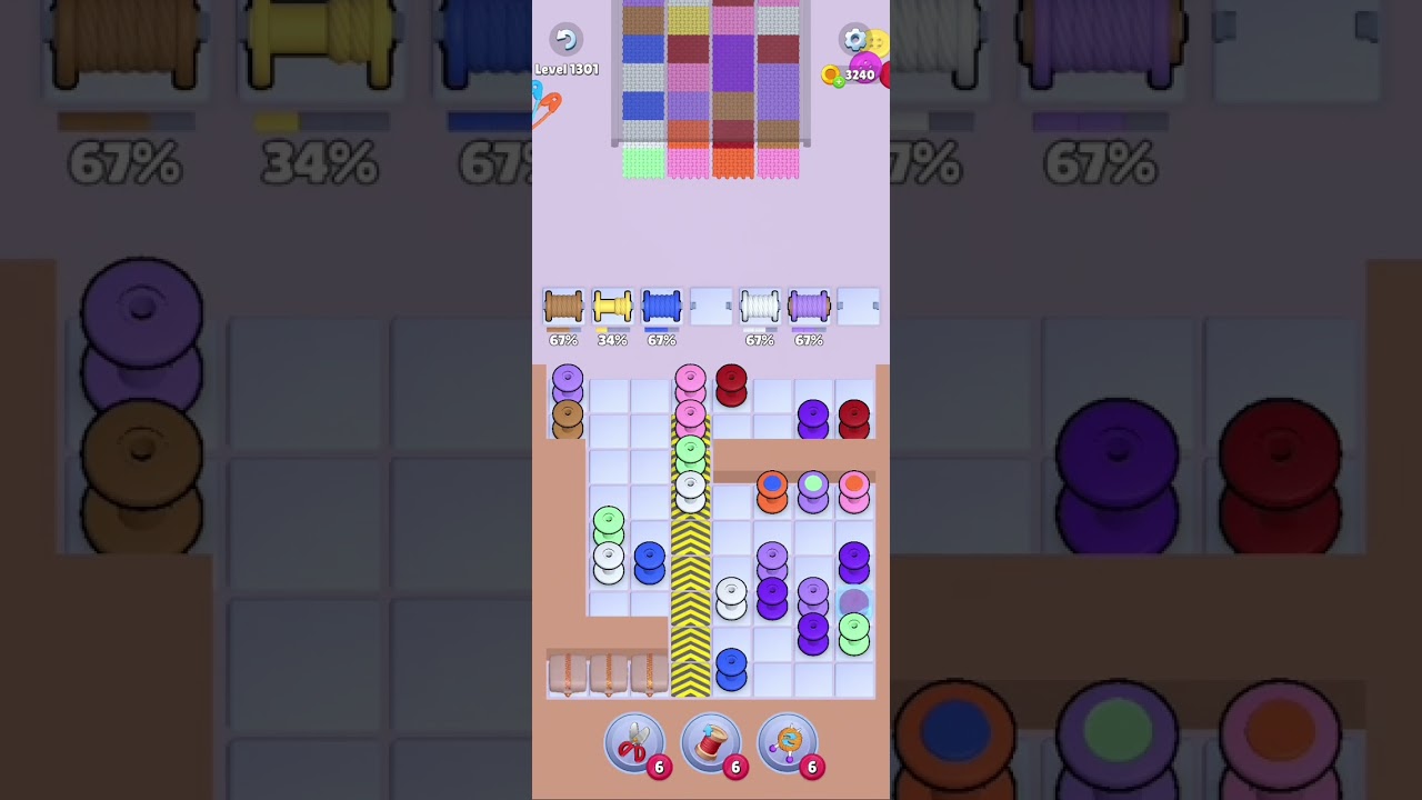 Knit Out Level 1301: Knit out game level 1301