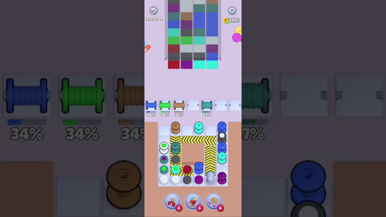 Knit Out Level 1304: Knit out game level 1304