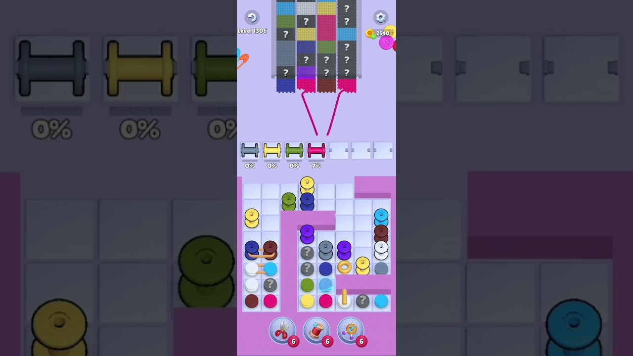 Knit Out Level 1306: Knit out game level 1306