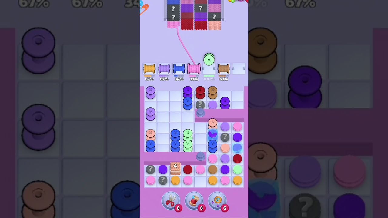 Knit Out Level 1308: Knit out game level 1308