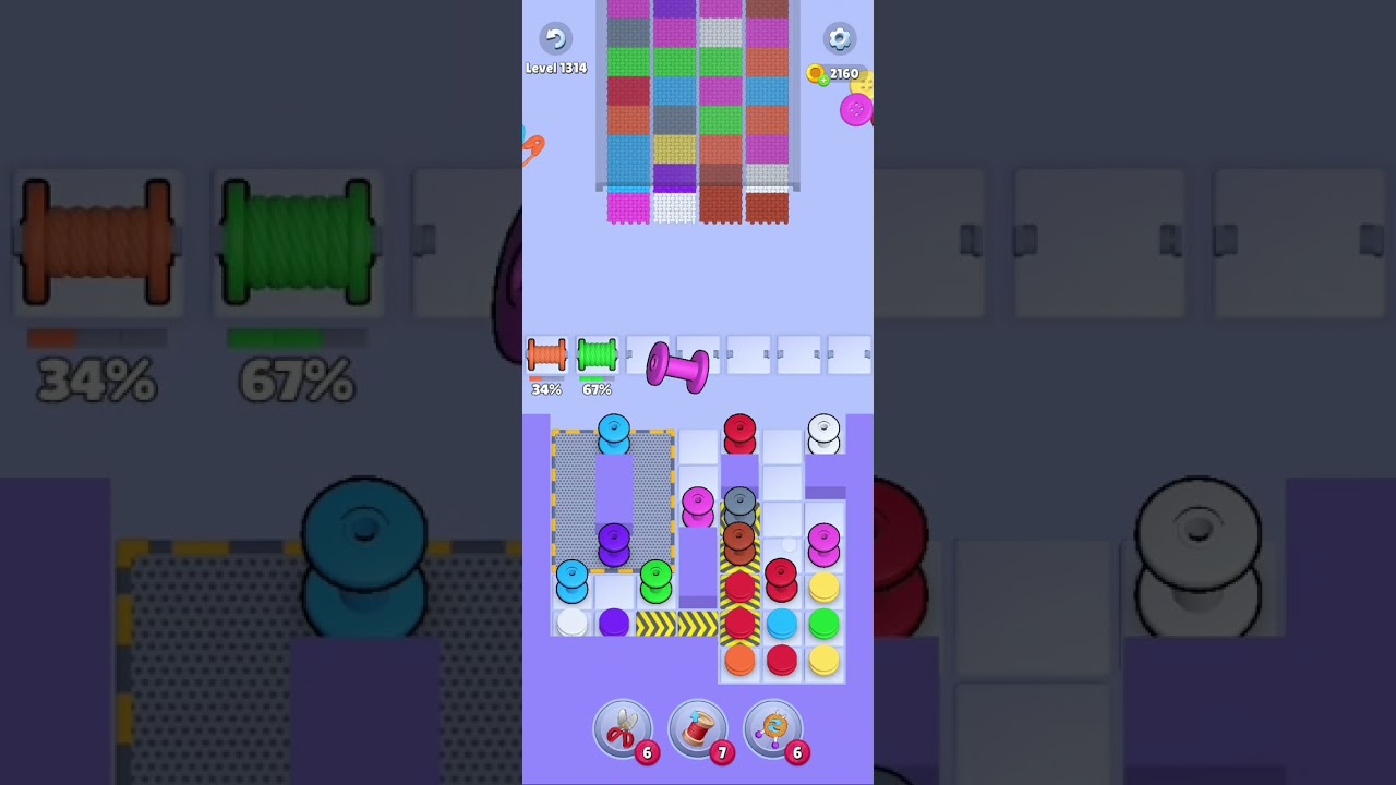 Knit Out Level 1314: Knit out game level 1314