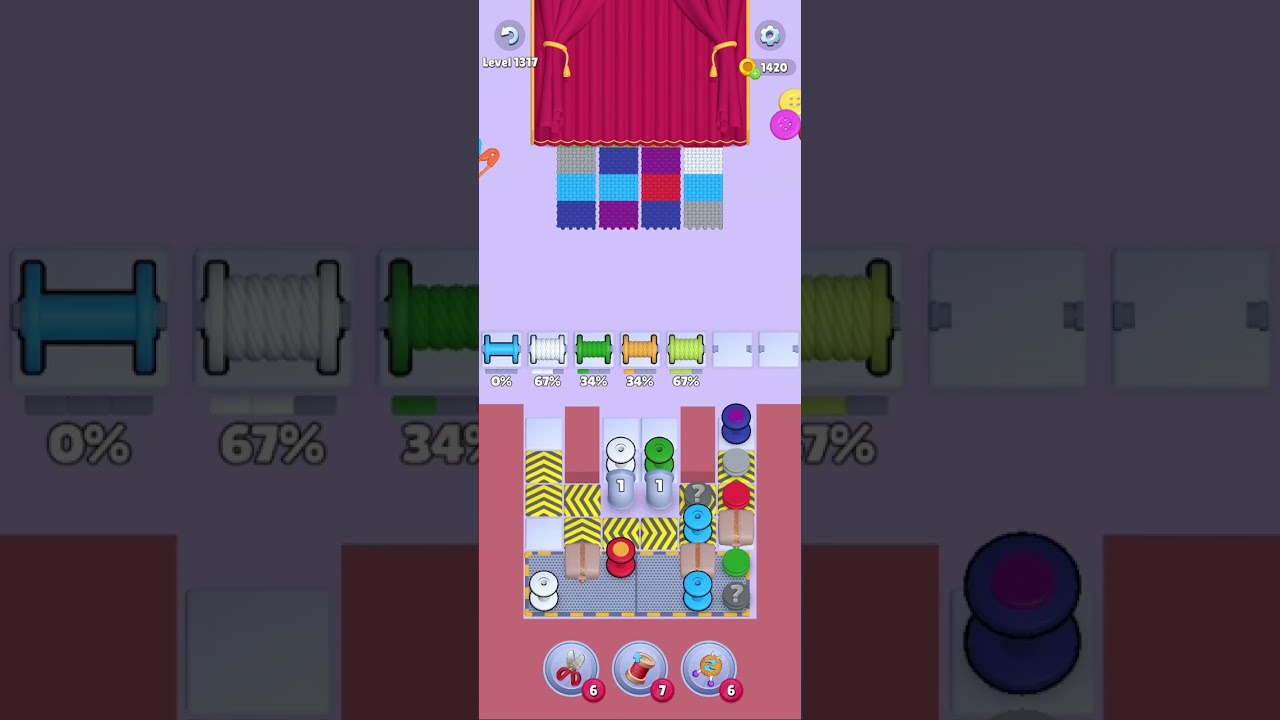 Knit Out Level 1317: Knit out game level 1317