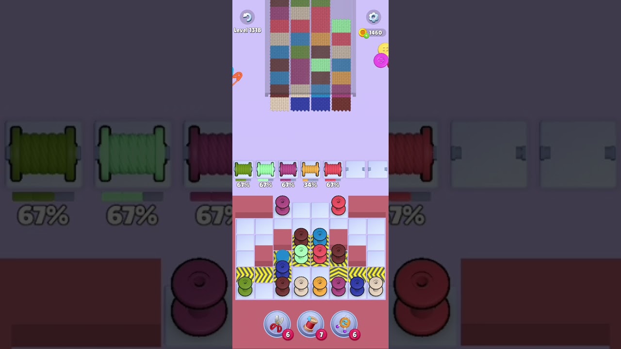 Knit Out Level 1318: Knit out game level 1318