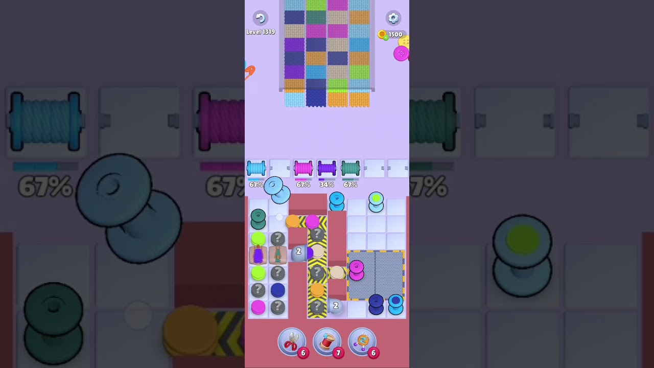 Knit Out Level 1319: Knit out game level 1319