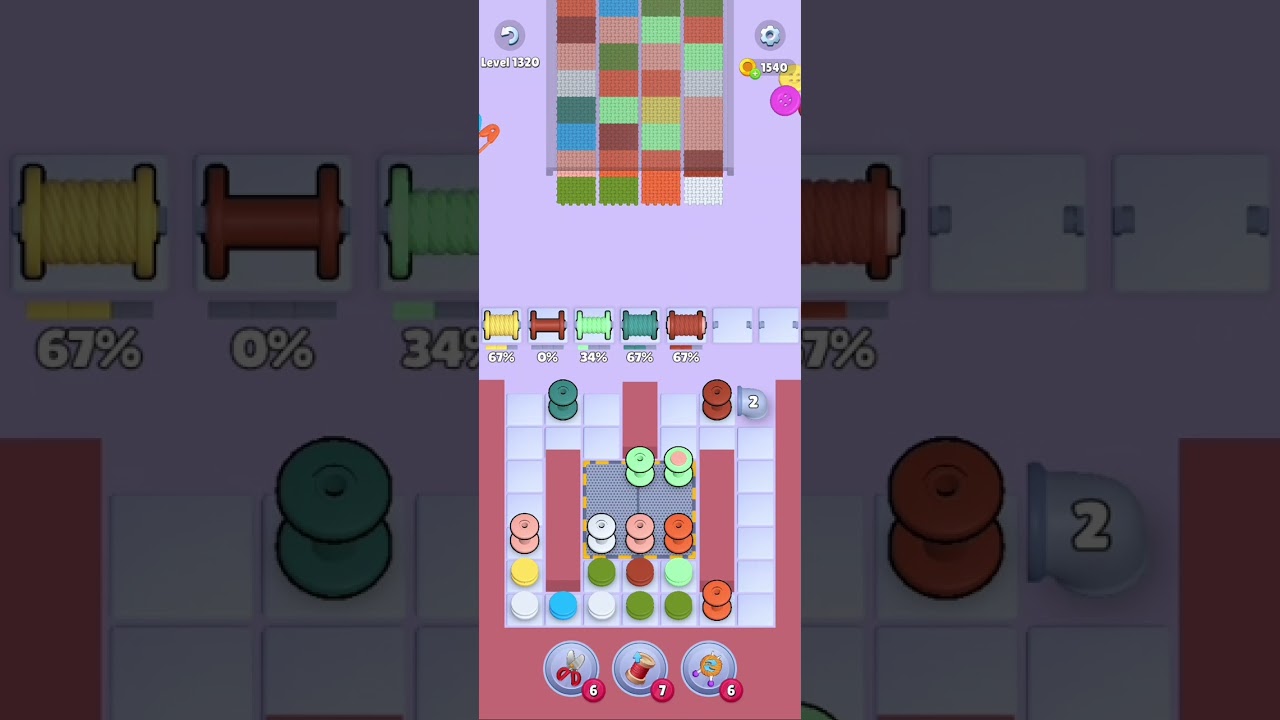Knit Out Level 1320: Knit out game level 1320