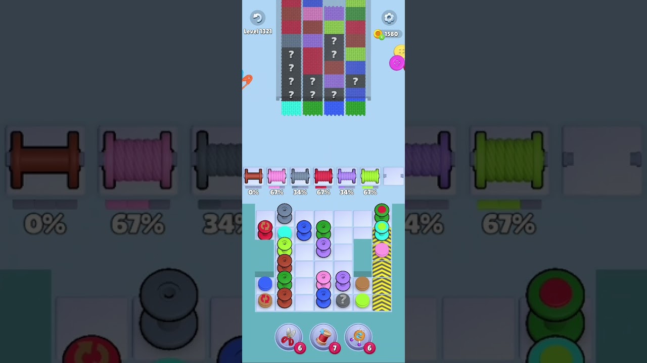 Knit Out Level 1321: Knit out game level 1321