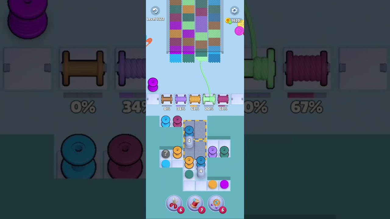 Knit Out Level 1322: Knit out game level 1322