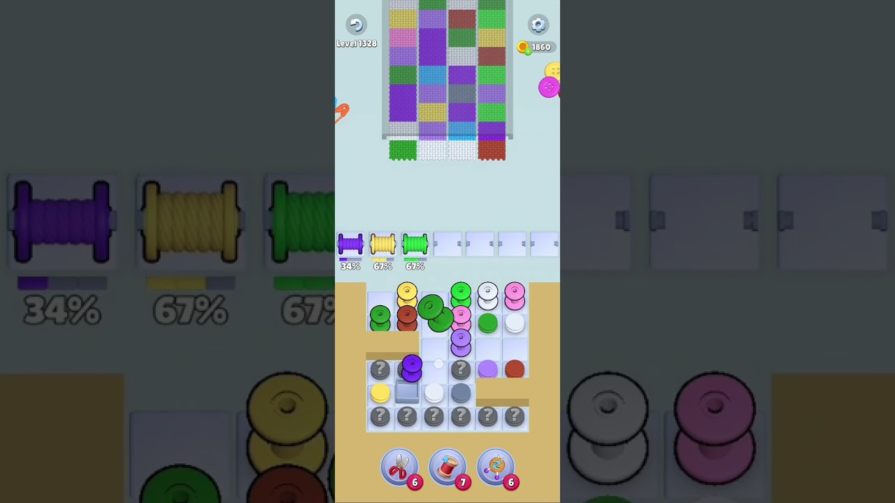 Knit Out Level 1328: Knit out game level 1328