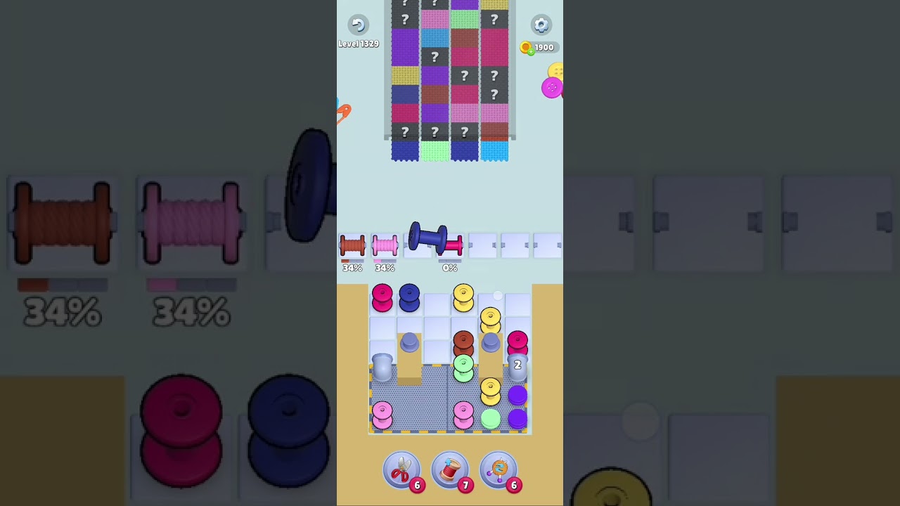 Knit Out Level 1329: Knit out game level 1329