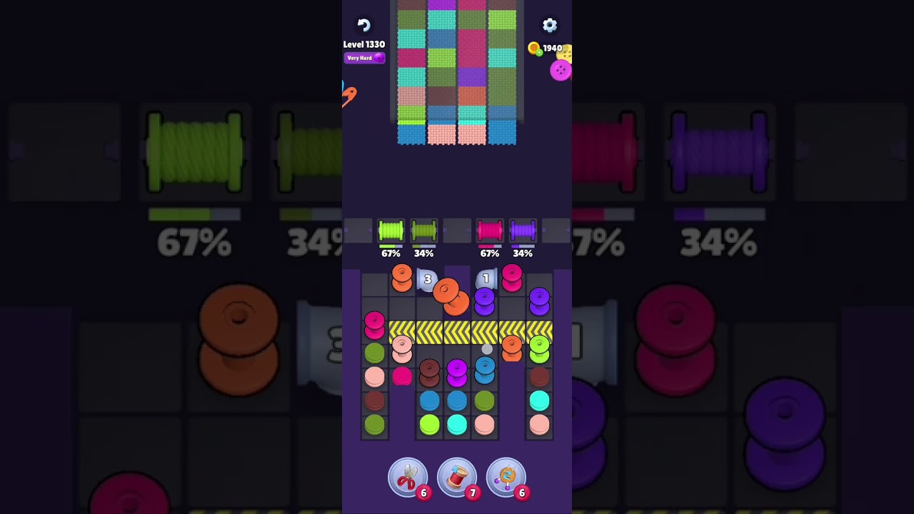Knit Out Level 1330: Knit out game level 1330