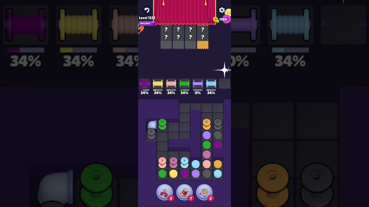 Knit Out Level 1331: Knit out game level 1331