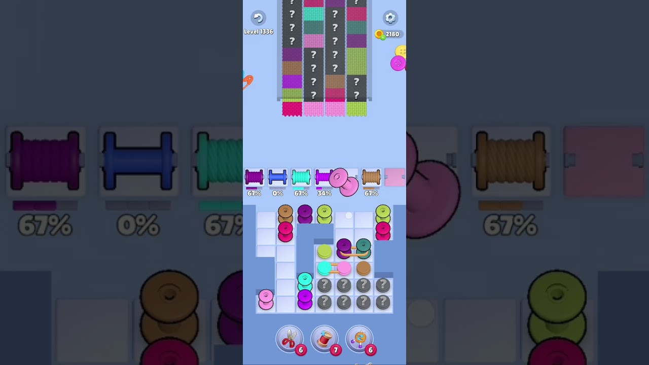 Knit Out Level 1336: Knit out game level 1336