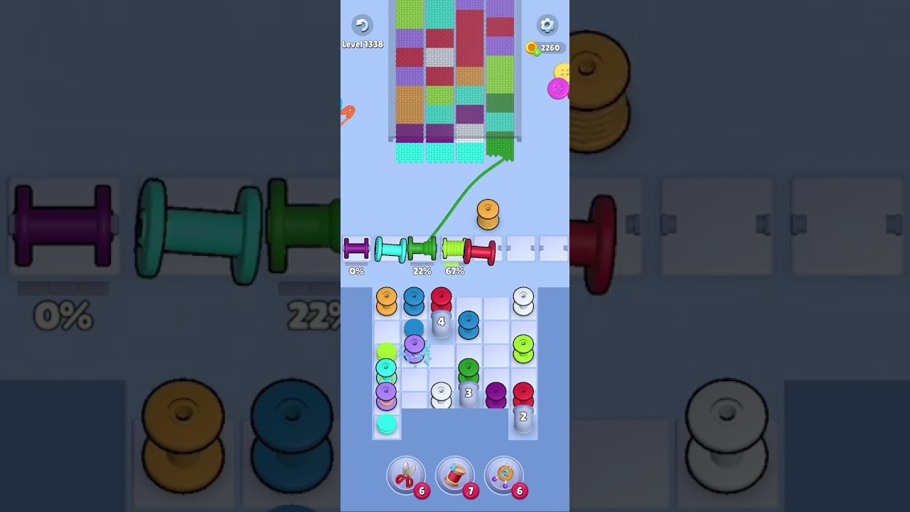 Knit Out Level 1338: Knit out game level 1338