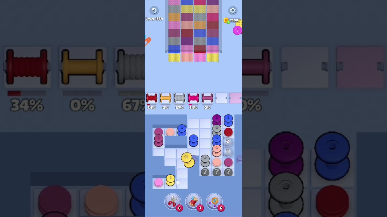 Knit Out Level 1339: Knit out game level 1339
