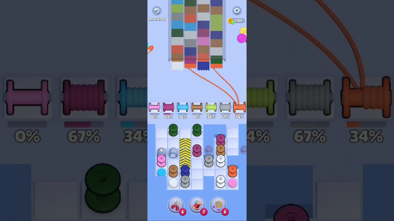 Knit Out Level 1341: Knit out game level 1341