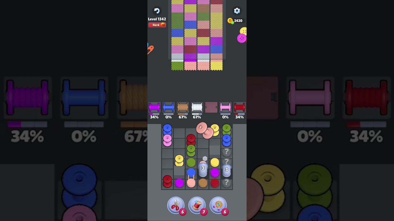 Knit Out Level 1342: Knit out game level 1342