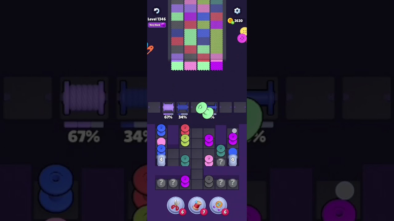 Knit Out Level 1346: Knit out game level 1346