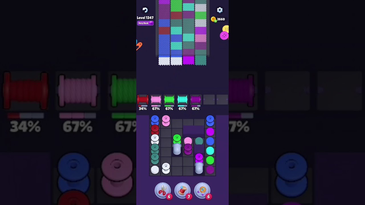 Knit Out Level 1347: Knit out game level 1347