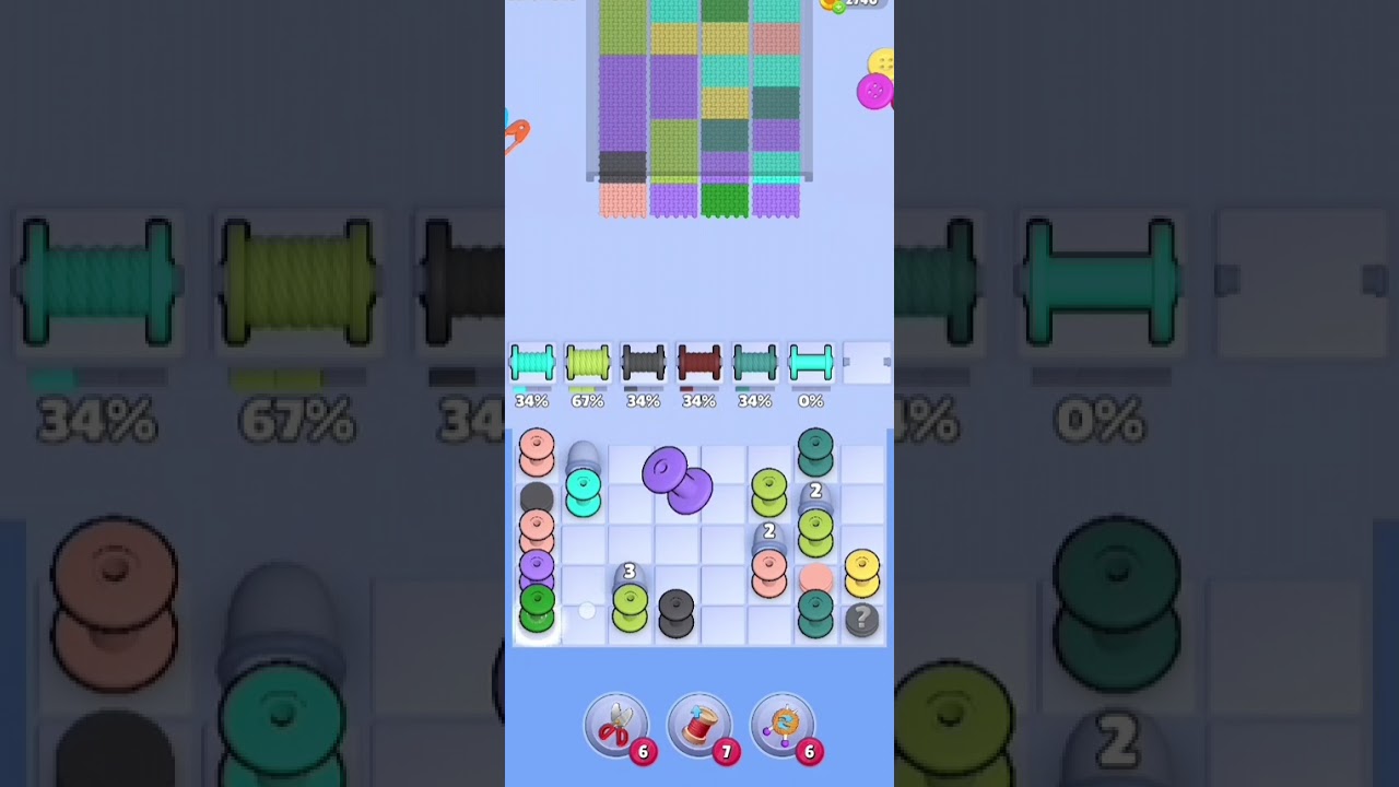 Knit Out Level 1349: Knit out game level 1349